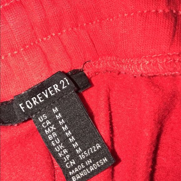 Forever 21 red joggers !! - Picture 2 of 2
